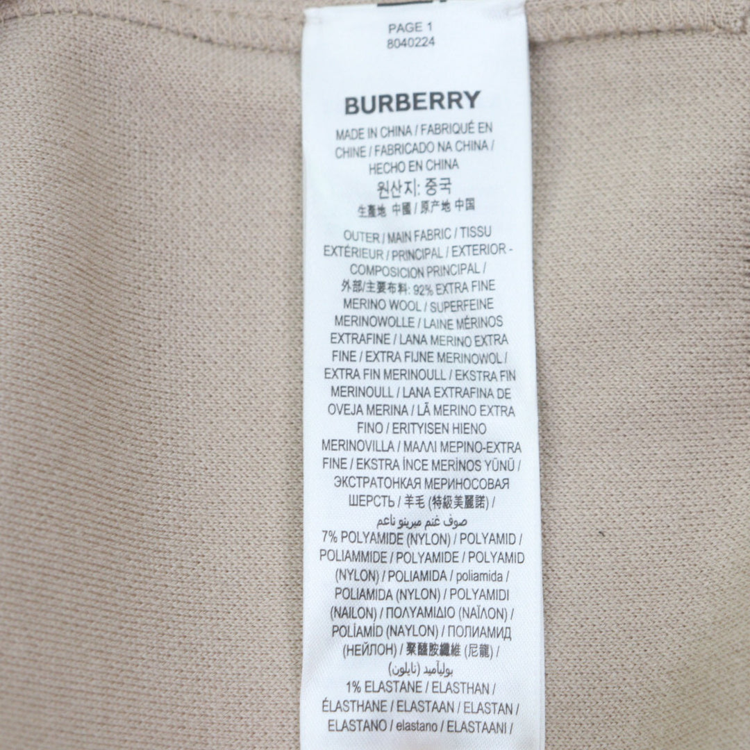 Excellent BURBERRY sweater Horse ferry beige Super Merino Wool mens L 8040224