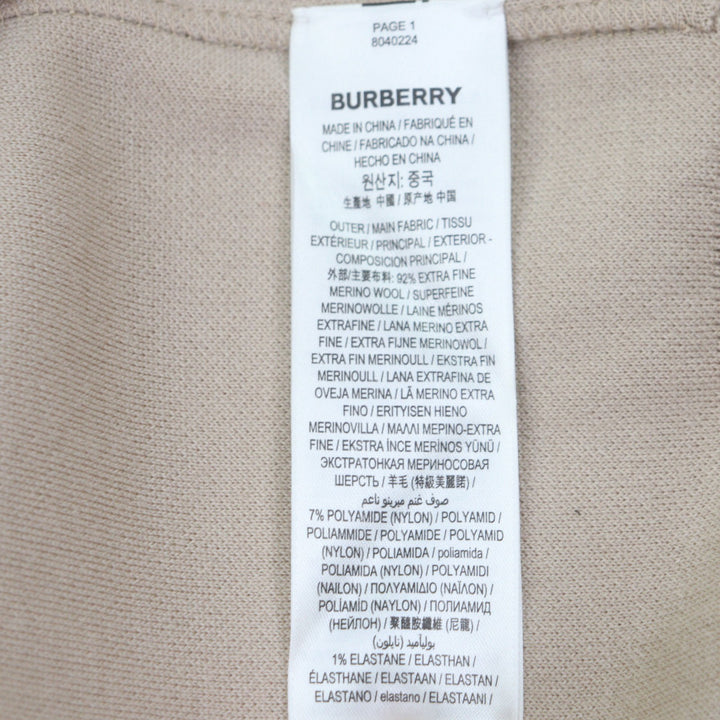 Excellent BURBERRY sweater Horse ferry beige Super Merino Wool mens L 8040224