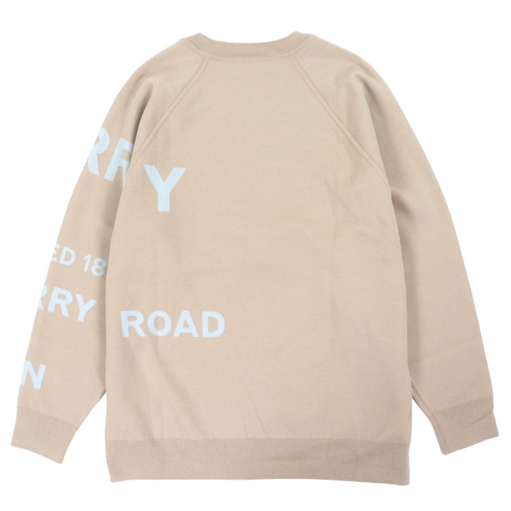Excellent BURBERRY sweater Horse ferry beige Super Merino Wool mens L 8040224