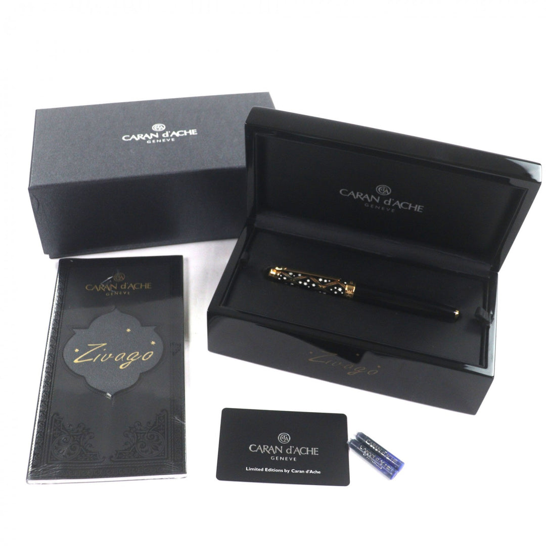 Excellent CARAN dACHE fountain pen ZIVAGO (Doctor Zhivago) black mens 5092-038