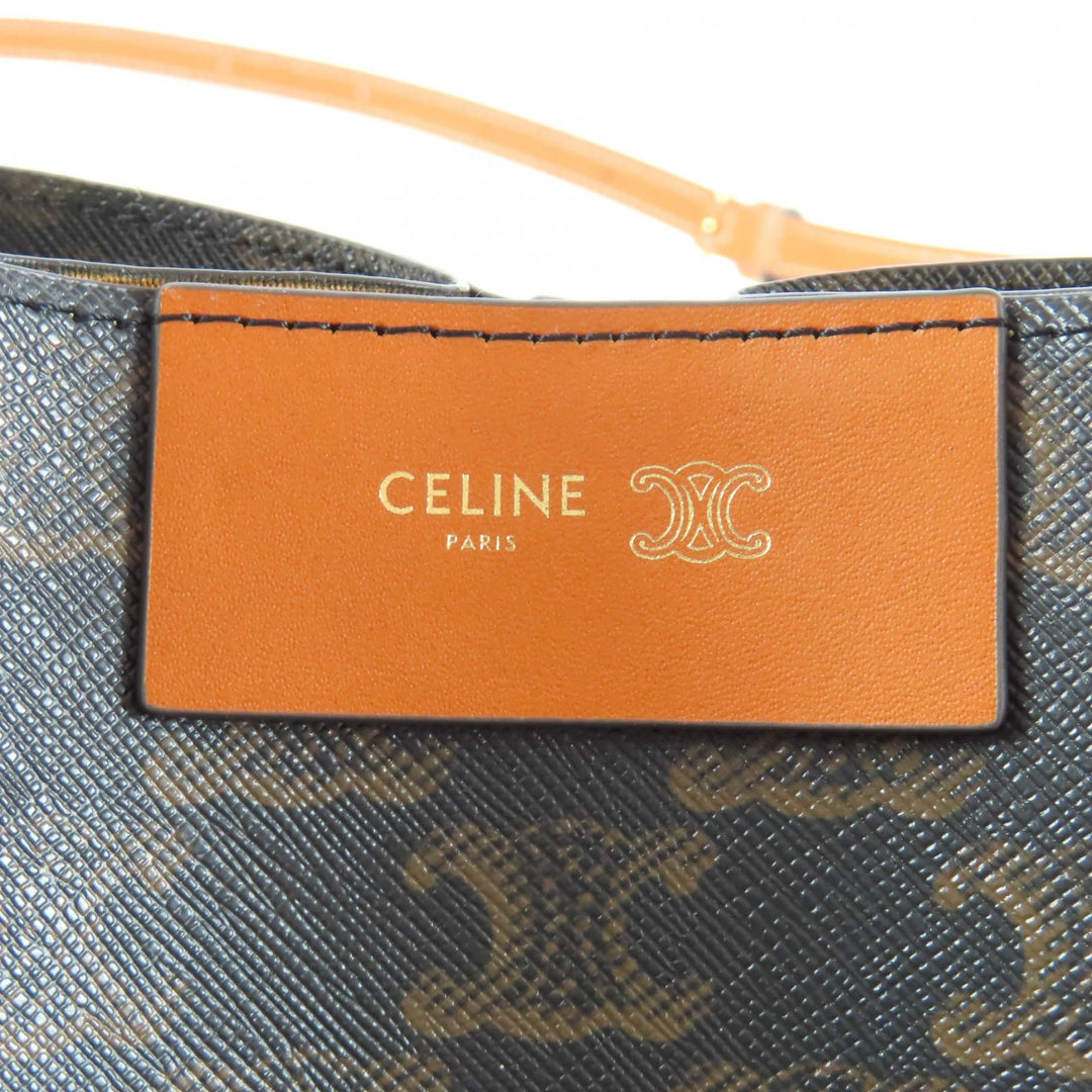 Excellent CELINE Shoulder Bag Small Cubo Bag Triomphe canvas Women 12418