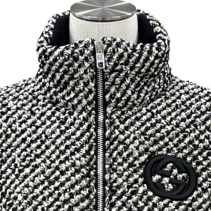 Excellent GUCCI Bomber jacket Interlocking G design tweed wool IT 40 761703