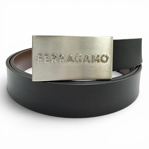 Pristine FERRAGAMO belt black leather mens