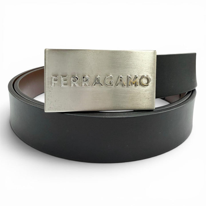 Pristine FERRAGAMO belt black leather mens