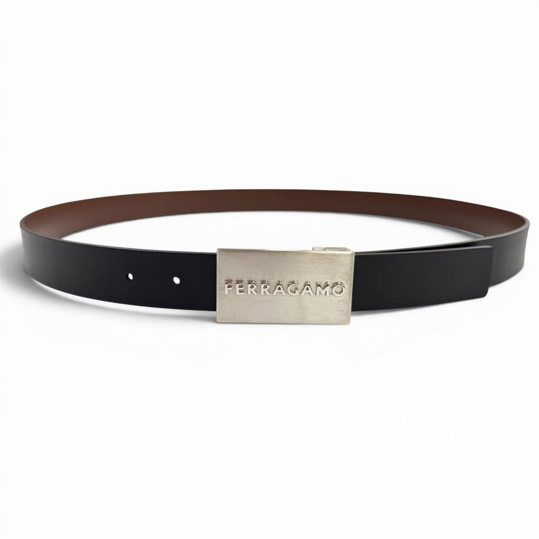Pristine FERRAGAMO belt black leather mens
