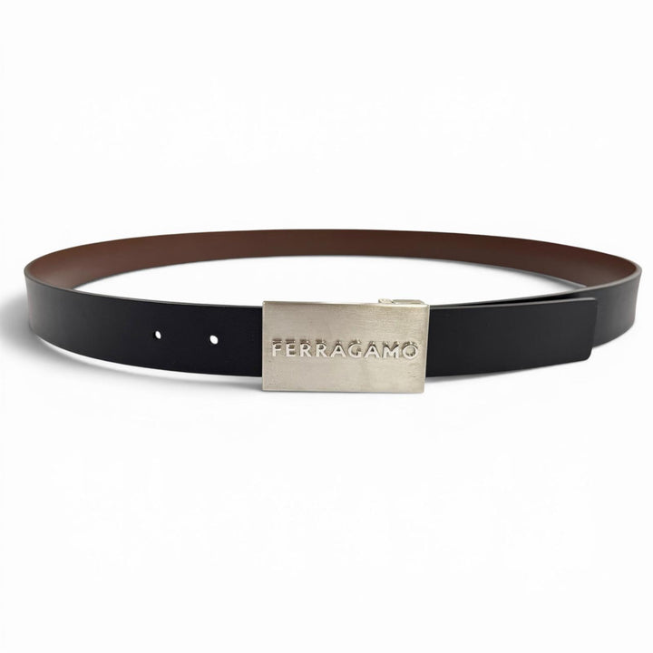Pristine FERRAGAMO belt black leather mens