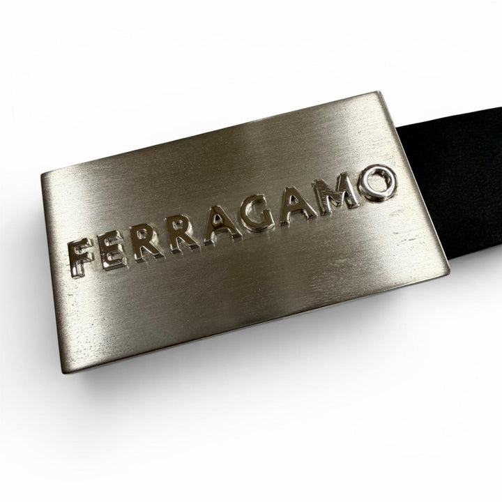 Pristine FERRAGAMO belt black leather mens