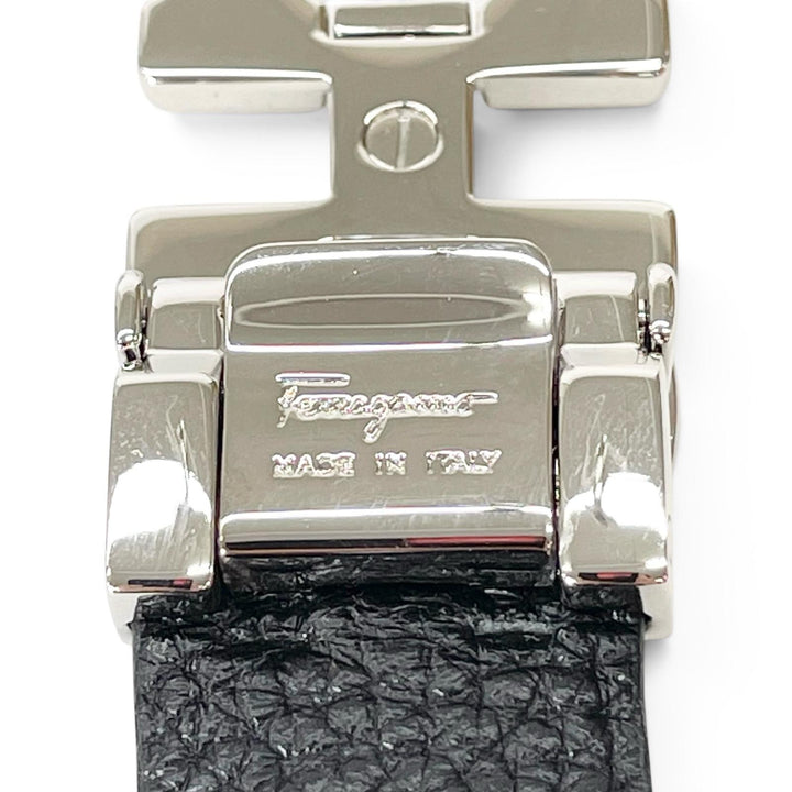 Pristine Salvatore Ferragamo belt Double Gancini reversible Navy leather mens