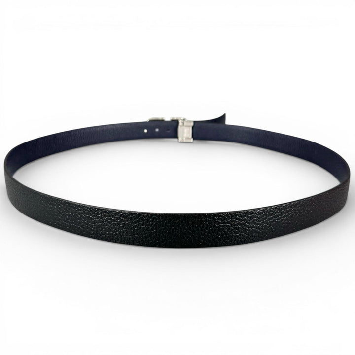 Pristine Salvatore Ferragamo belt Double Gancini reversible Navy leather mens