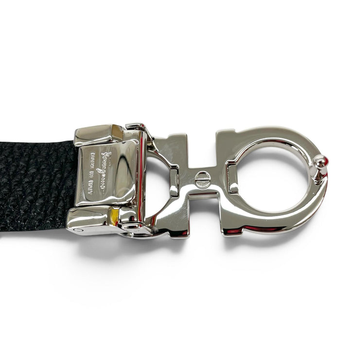Pristine Salvatore Ferragamo belt Double Gancini reversible Navy leather mens