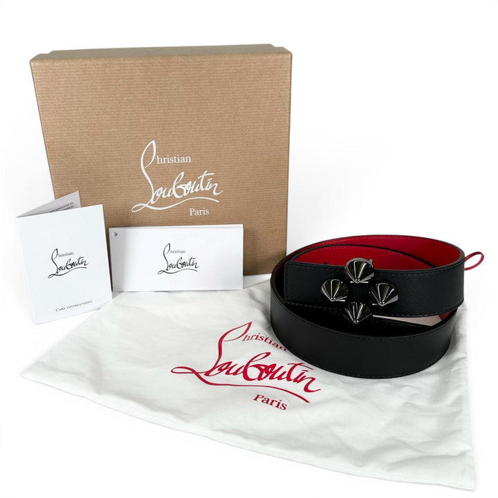 Pristine Christian Louboutin belt W SPIKY BELT black leather Women
