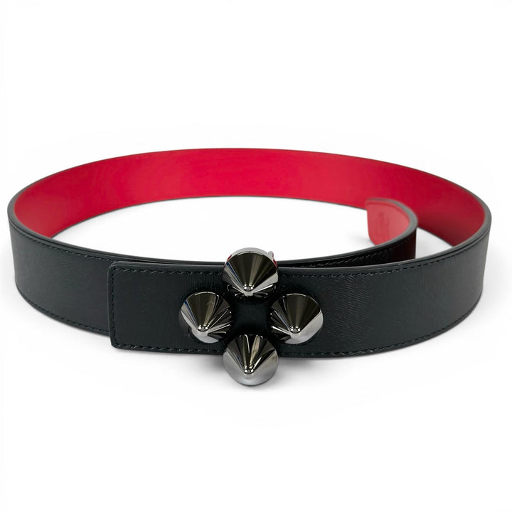 Pristine Christian Louboutin belt W SPIKY BELT black leather Women