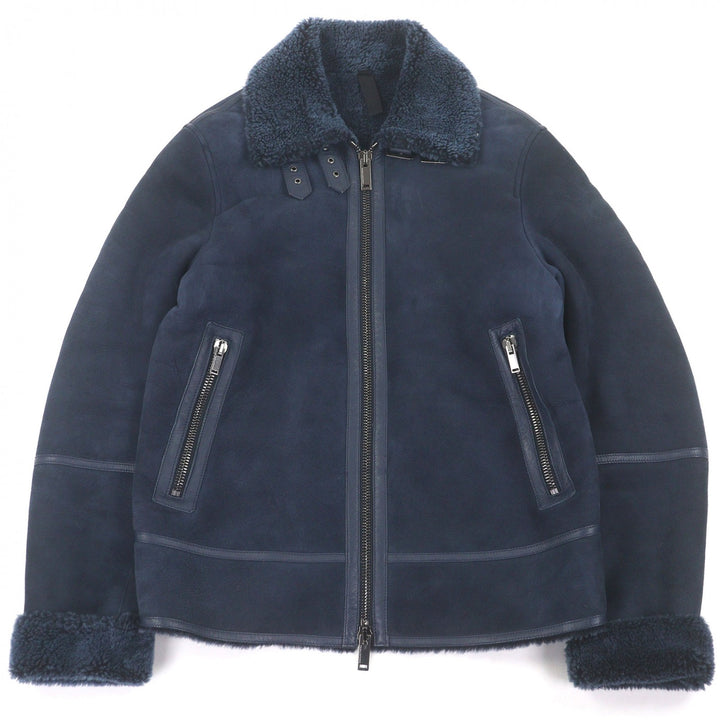 Very Good TAGLIATORE Mouton jacket CORBIN Flight jacket Navy