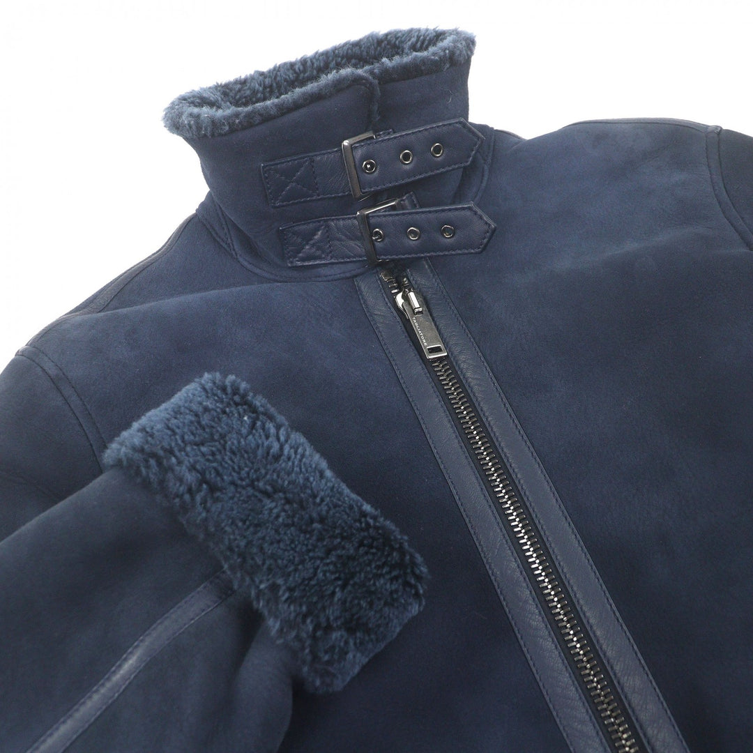 Very Good TAGLIATORE Mouton jacket CORBIN Flight jacket Navy