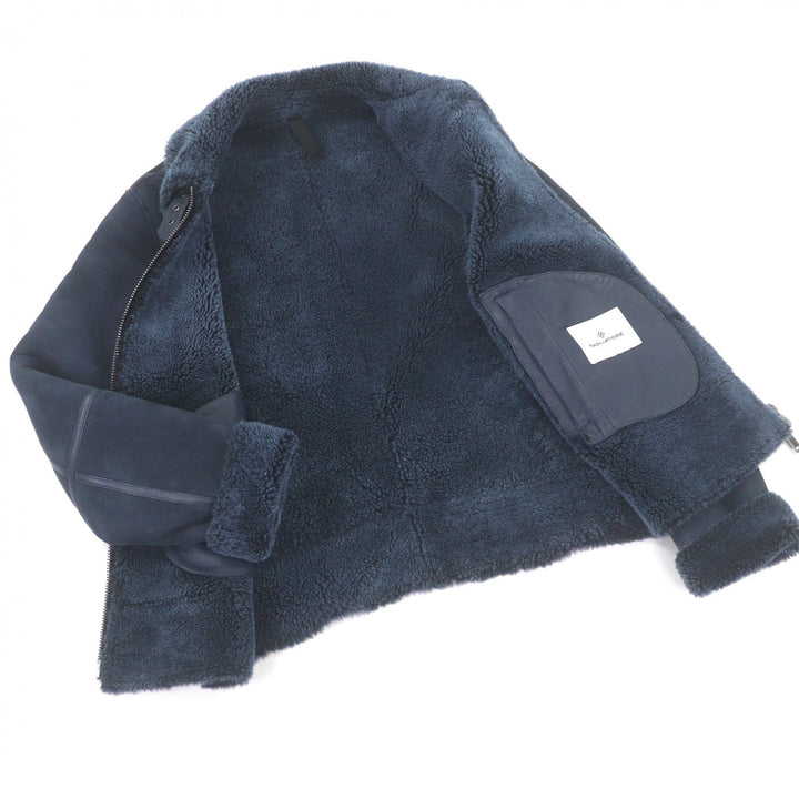 Very Good TAGLIATORE Mouton jacket CORBIN Flight jacket Navy