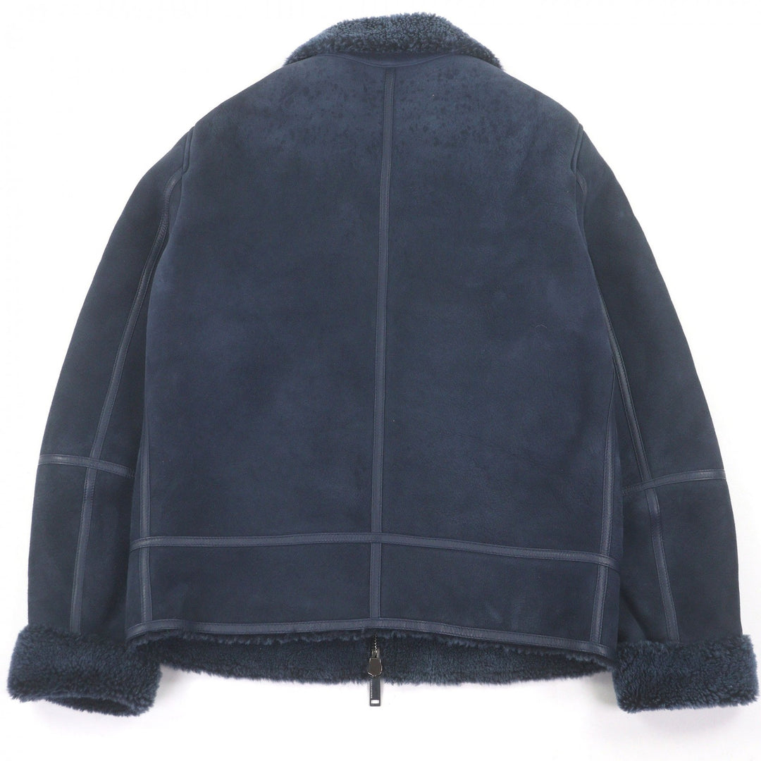 Very Good TAGLIATORE Mouton jacket CORBIN Flight jacket Navy