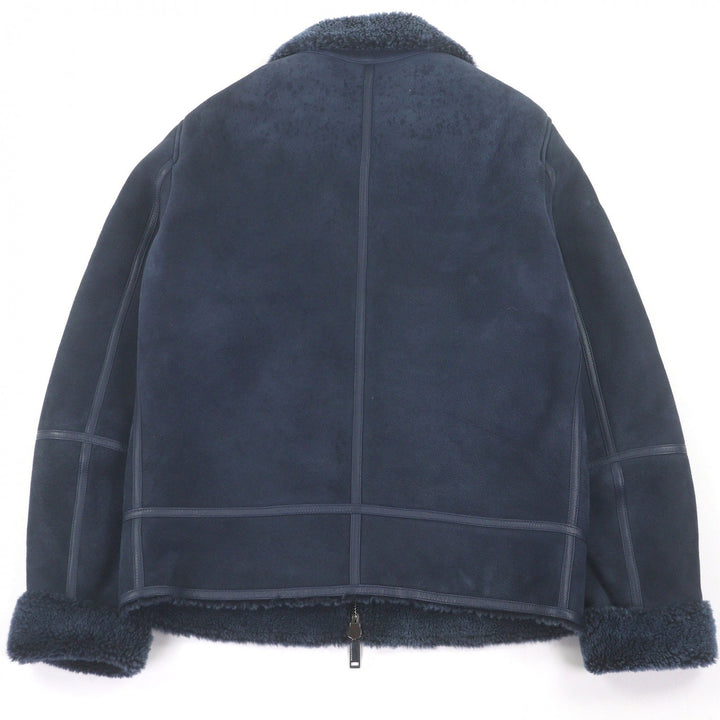 Very Good TAGLIATORE Mouton jacket CORBIN Flight jacket Navy