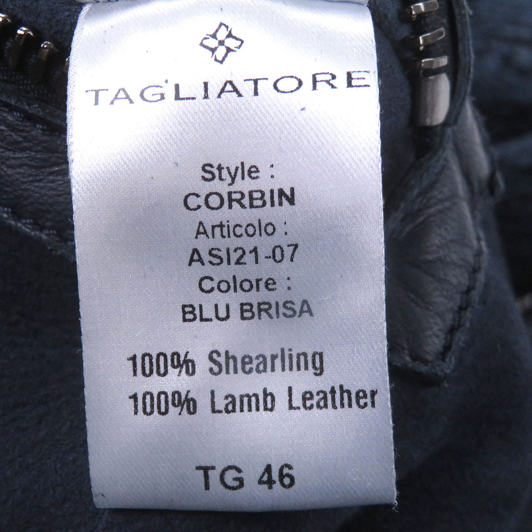 Very Good TAGLIATORE Mouton jacket CORBIN Flight jacket Navy