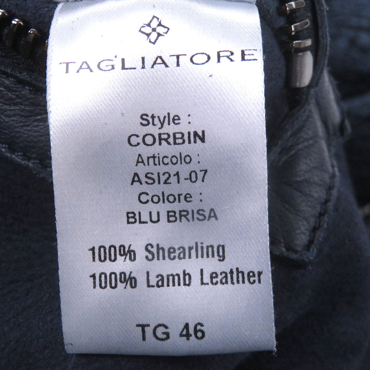 Very Good TAGLIATORE Mouton jacket CORBIN Flight jacket Navy