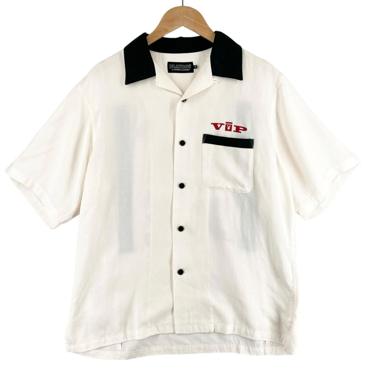 Great HYSTERIC GLAMOUR Short sleeve shirt PLAYBOY 02222AH05 Bowling Shirt mens M