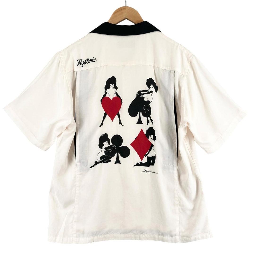 Great HYSTERIC GLAMOUR Short sleeve shirt PLAYBOY 02222AH05 Bowling Shirt mens M