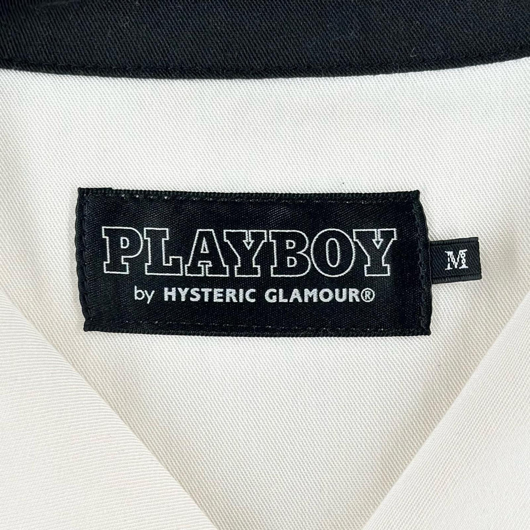 Great HYSTERIC GLAMOUR Short sleeve shirt PLAYBOY 02222AH05 Bowling Shirt mens M