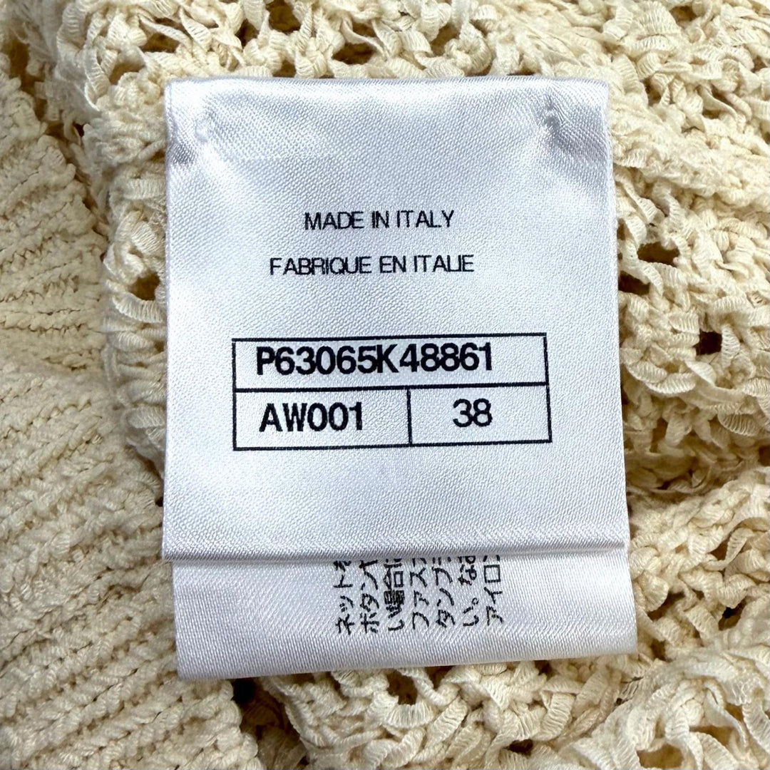Excellent CHANEL knit Ivory cotton Women 38 P63065