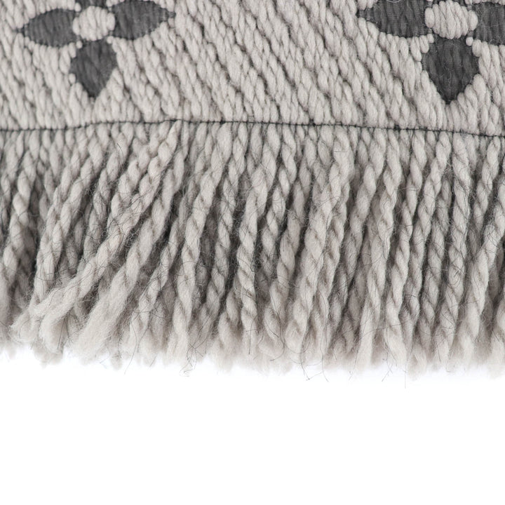 Great LOUIS VUITTON Scarf Escalp Logo Mania With fringe Gurege wool Women