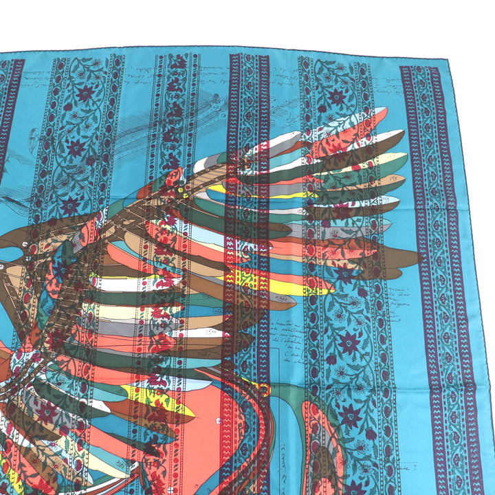 Excellent HERMES scarf LE PEGASE D HERMES - Hermès' Pegasus Caregean Multi silk