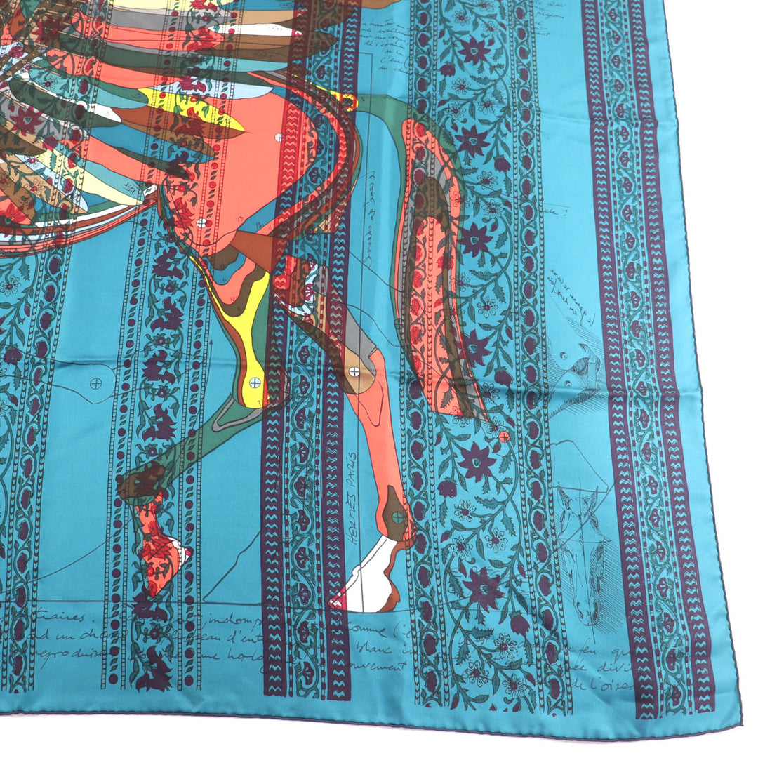 Excellent HERMES scarf LE PEGASE D HERMES - Hermès' Pegasus Caregean Multi silk