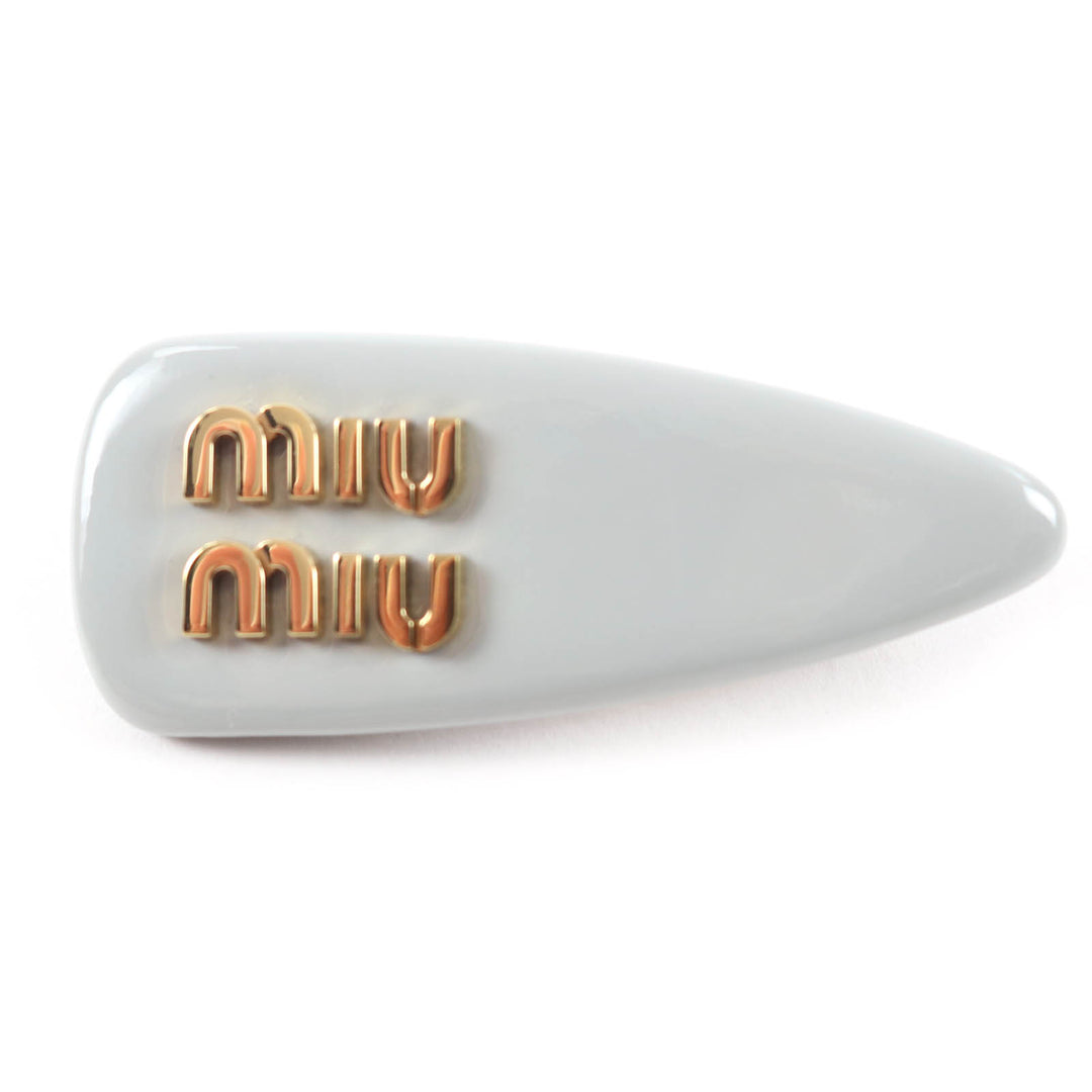 Great Miu Miu Valletta patent leather hair clip With Metal Logo Women 5IF092