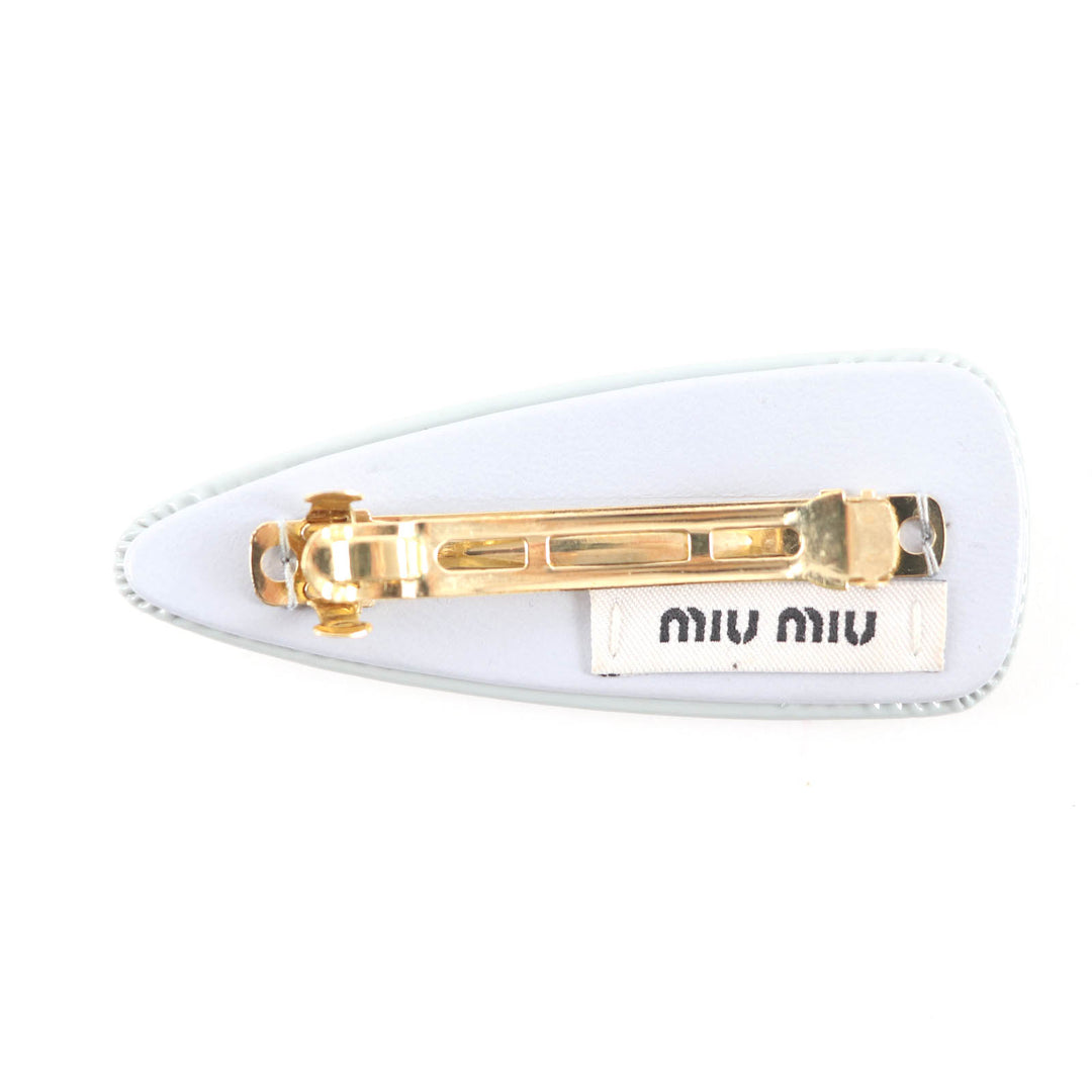 Great Miu Miu Valletta patent leather hair clip With Metal Logo Women 5IF092