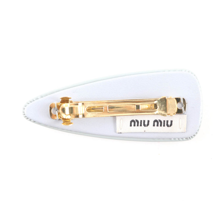 Great Miu Miu Valletta patent leather hair clip With Metal Logo Women 5IF092