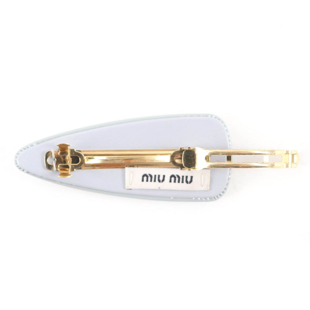 Great Miu Miu Valletta patent leather hair clip With Metal Logo Women 5IF092