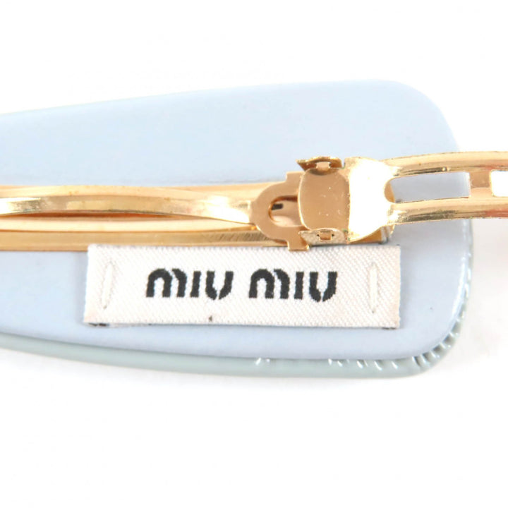Great Miu Miu Valletta patent leather hair clip With Metal Logo Women 5IF092