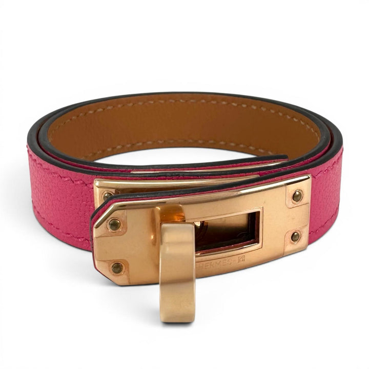 Pristine HERMES bracelet Kelly DeBultour pink Shave Women