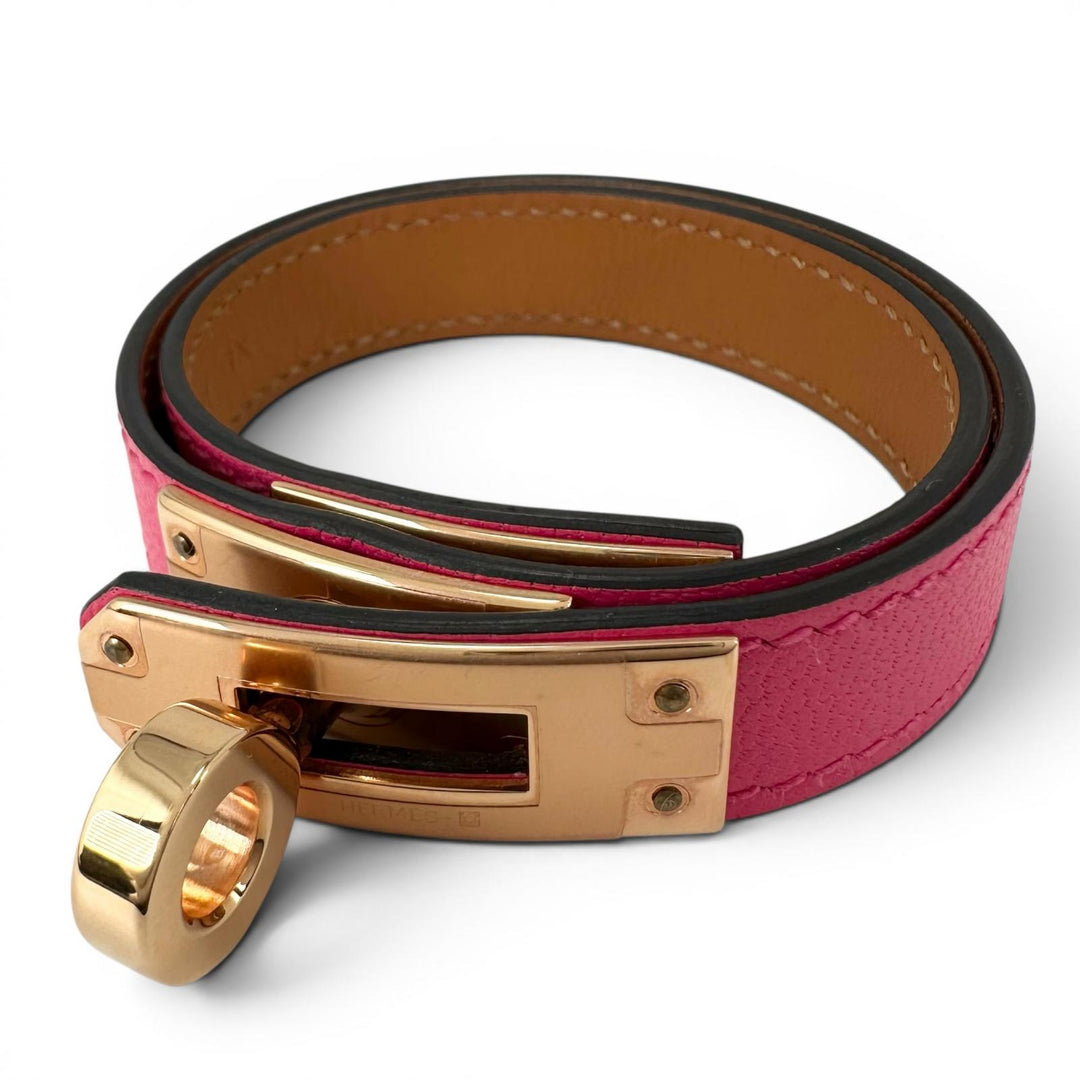 Pristine HERMES bracelet Kelly DeBultour pink Shave Women