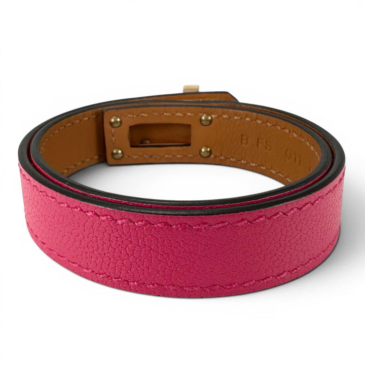Pristine HERMES bracelet Kelly DeBultour pink Shave Women