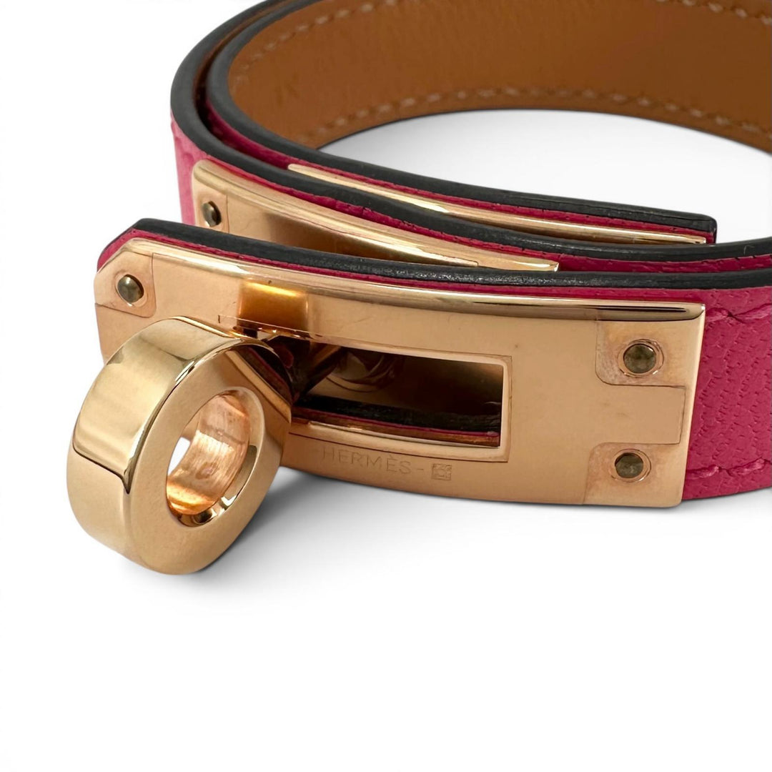 Pristine HERMES bracelet Kelly DeBultour pink Shave Women