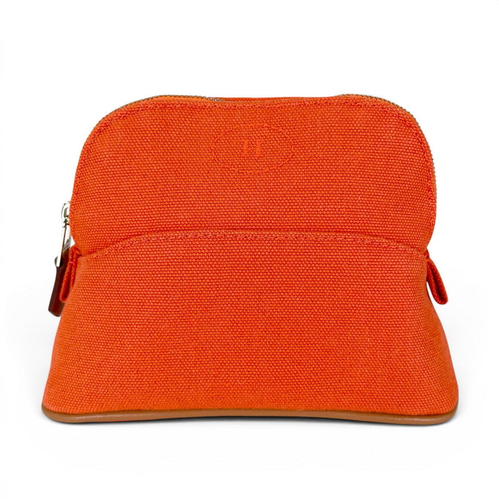Excellent HERMES Pouch Bolide Pouch Mini Toile H Cosmetics Orange Women