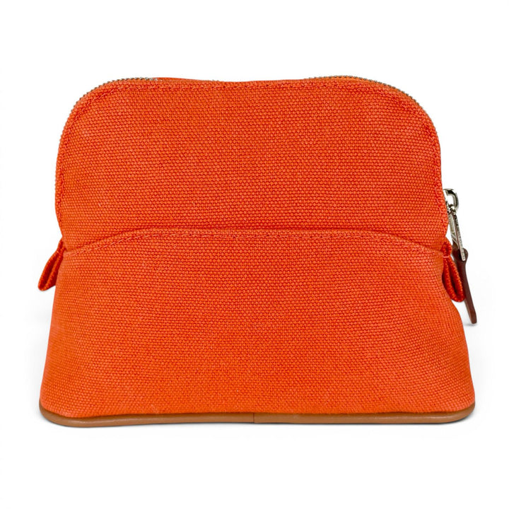 Excellent HERMES Pouch Bolide Pouch Mini Toile H Cosmetics Orange Women