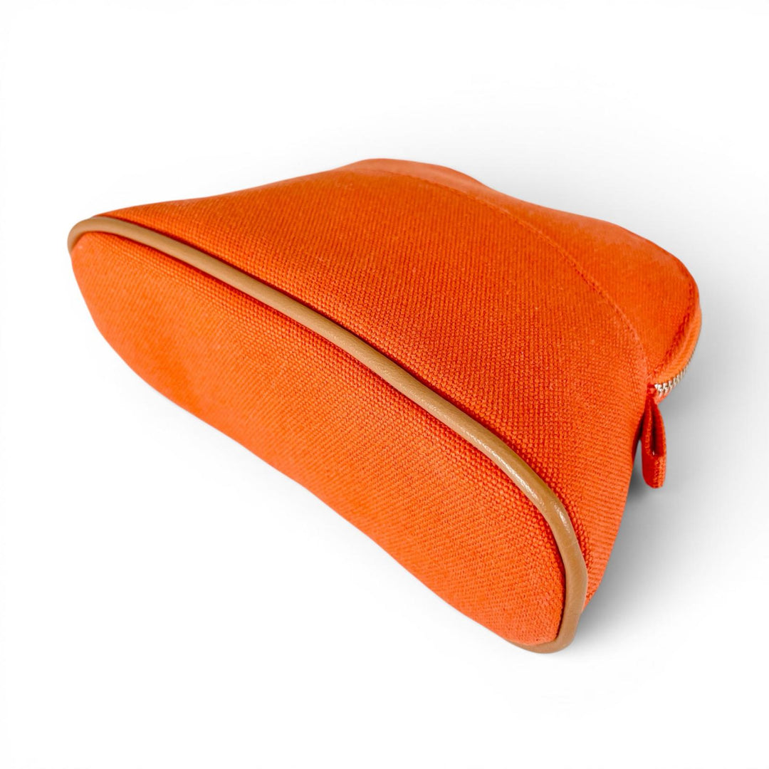 Excellent HERMES Pouch Bolide Pouch Mini Toile H Cosmetics Orange Women