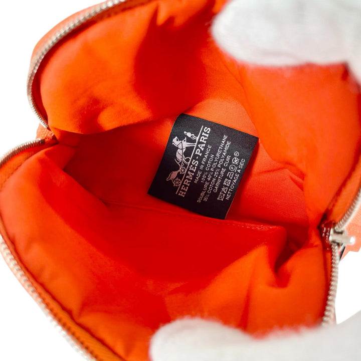 Excellent HERMES Pouch Bolide Pouch Mini Toile H Cosmetics Orange Women