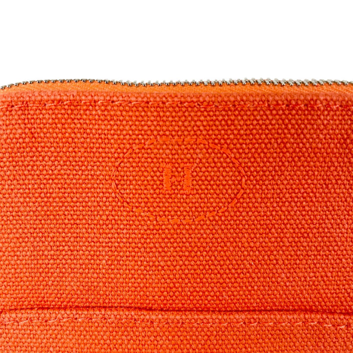 Excellent HERMES Pouch Bolide Pouch Mini Toile H Cosmetics Orange Women