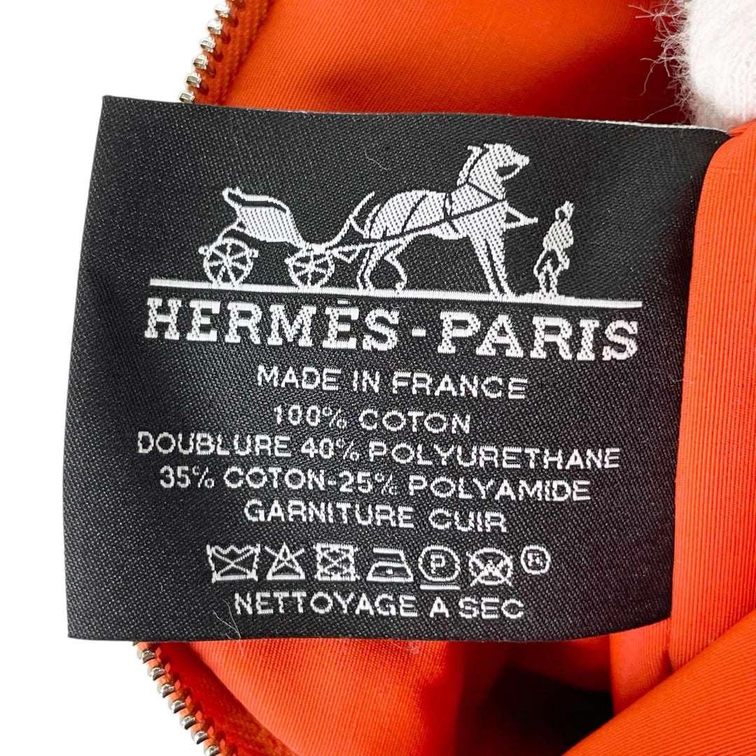 Excellent HERMES Pouch Bolide Pouch Mini Toile H Cosmetics Orange Women