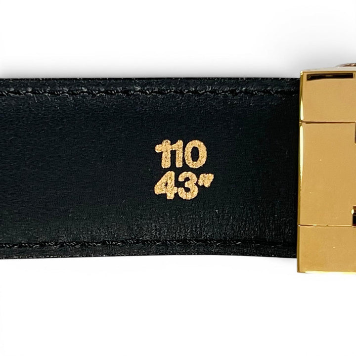 Excellent Cartier belt Must de Cartier Santos Logo buckle black leather mens