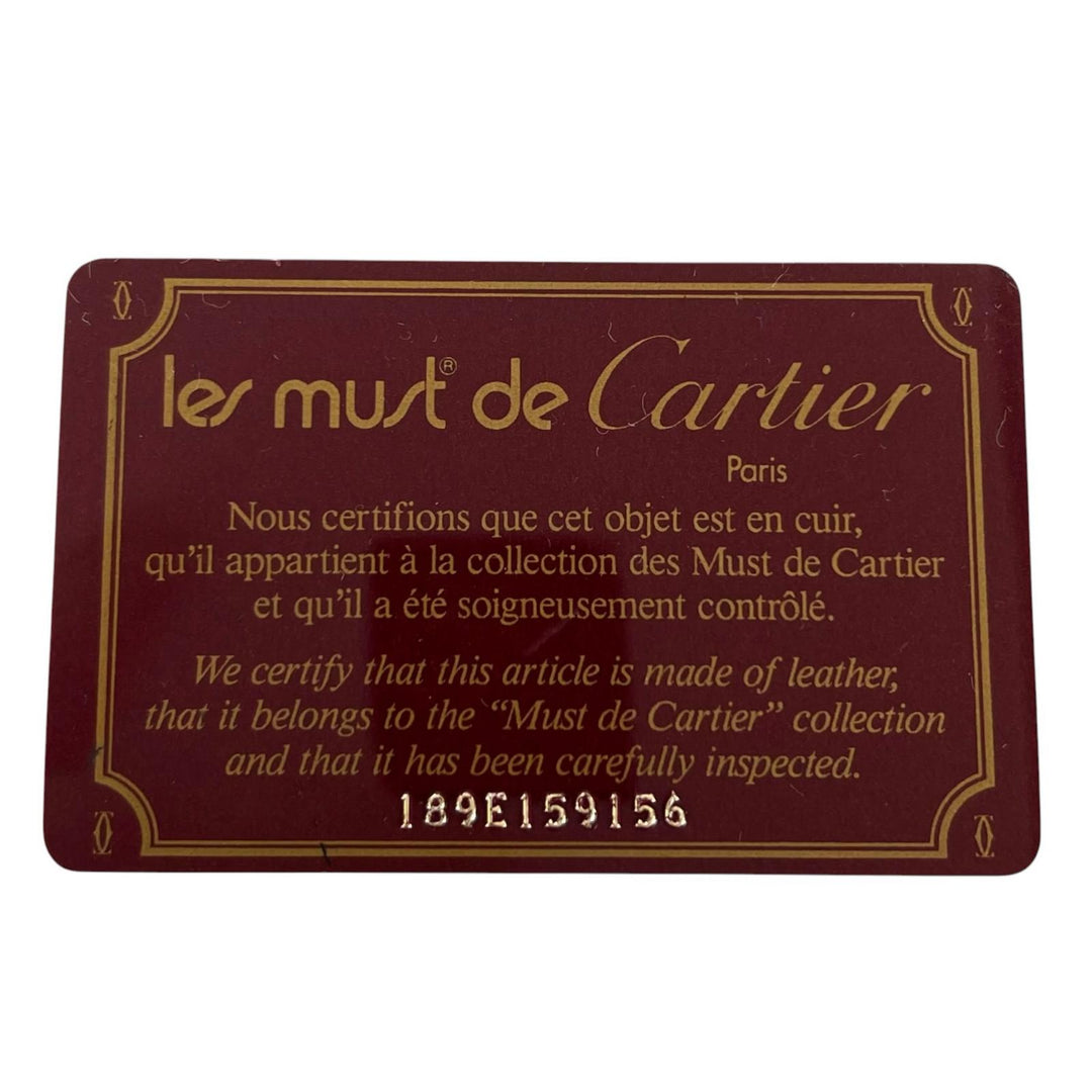 Excellent Cartier belt Must de Cartier Santos Logo buckle black leather mens