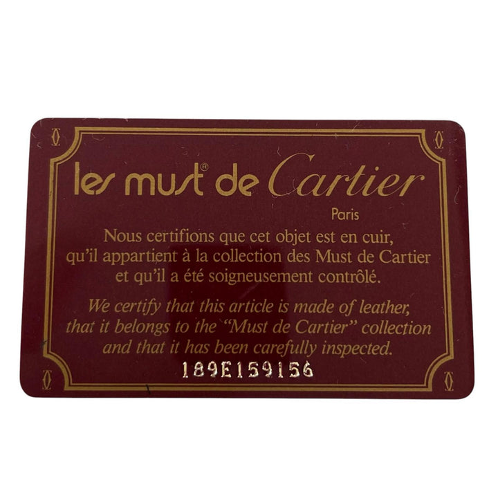 Excellent Cartier belt Must de Cartier Santos Logo buckle black leather mens