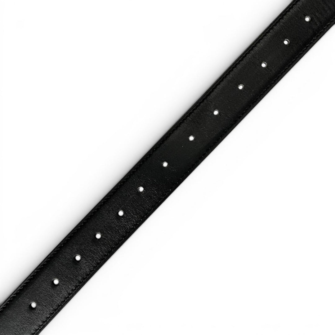 Excellent Cartier belt Must de Cartier Santos Logo buckle black leather mens