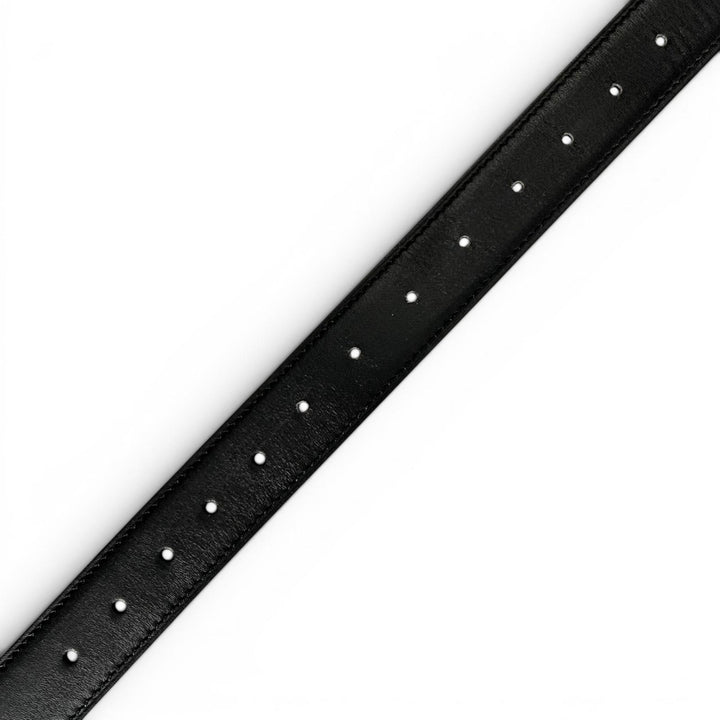 Excellent Cartier belt Must de Cartier Santos Logo buckle black leather mens